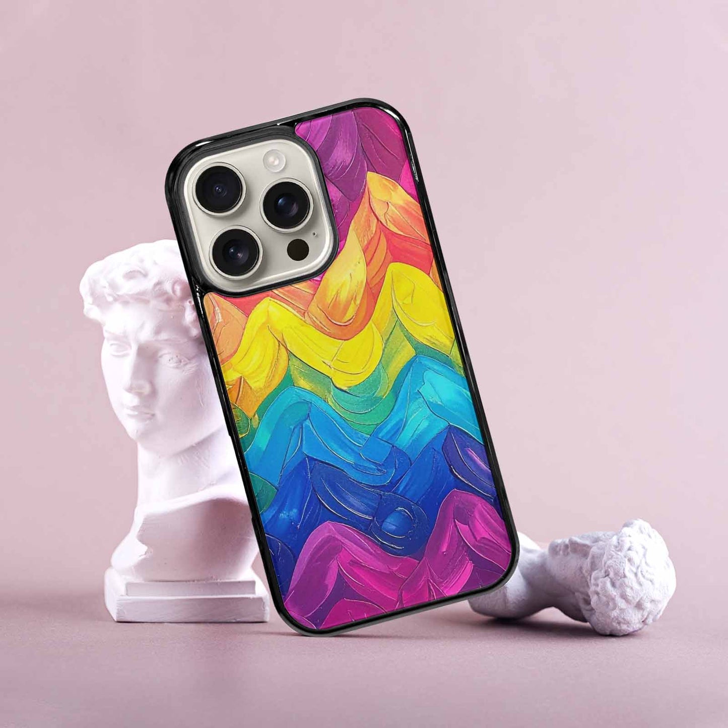 iPhone 16 Pro Case — Pansexual Flag Color Theme Small Rainbow, Custom Print Case Cover