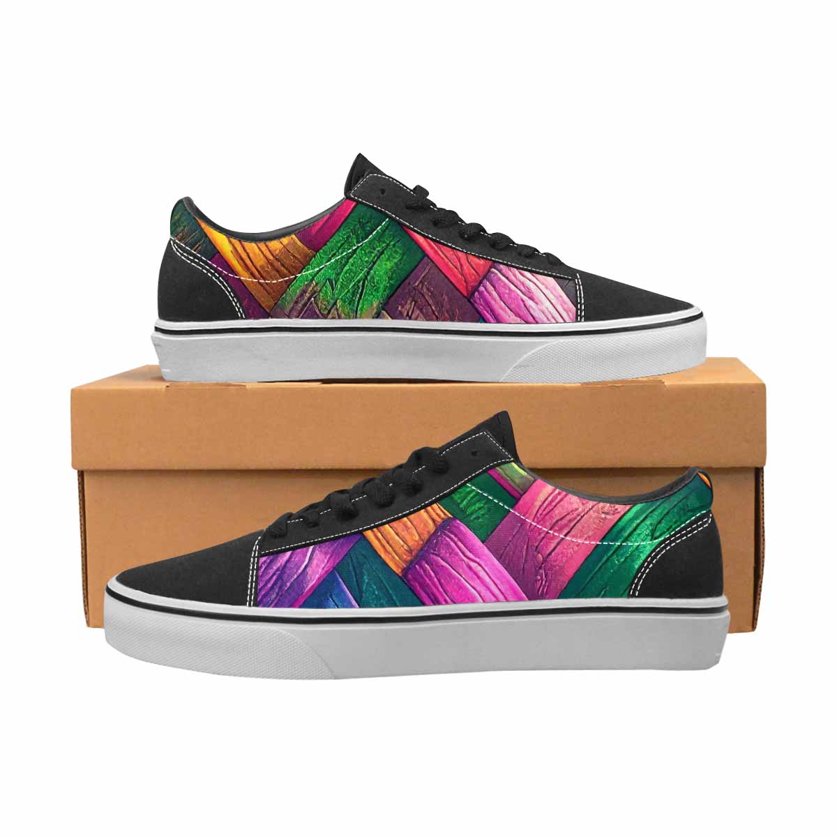 WOMEN'S Polysexual Flag Color Canvas Lace-Up Neon Fantasy Shoes