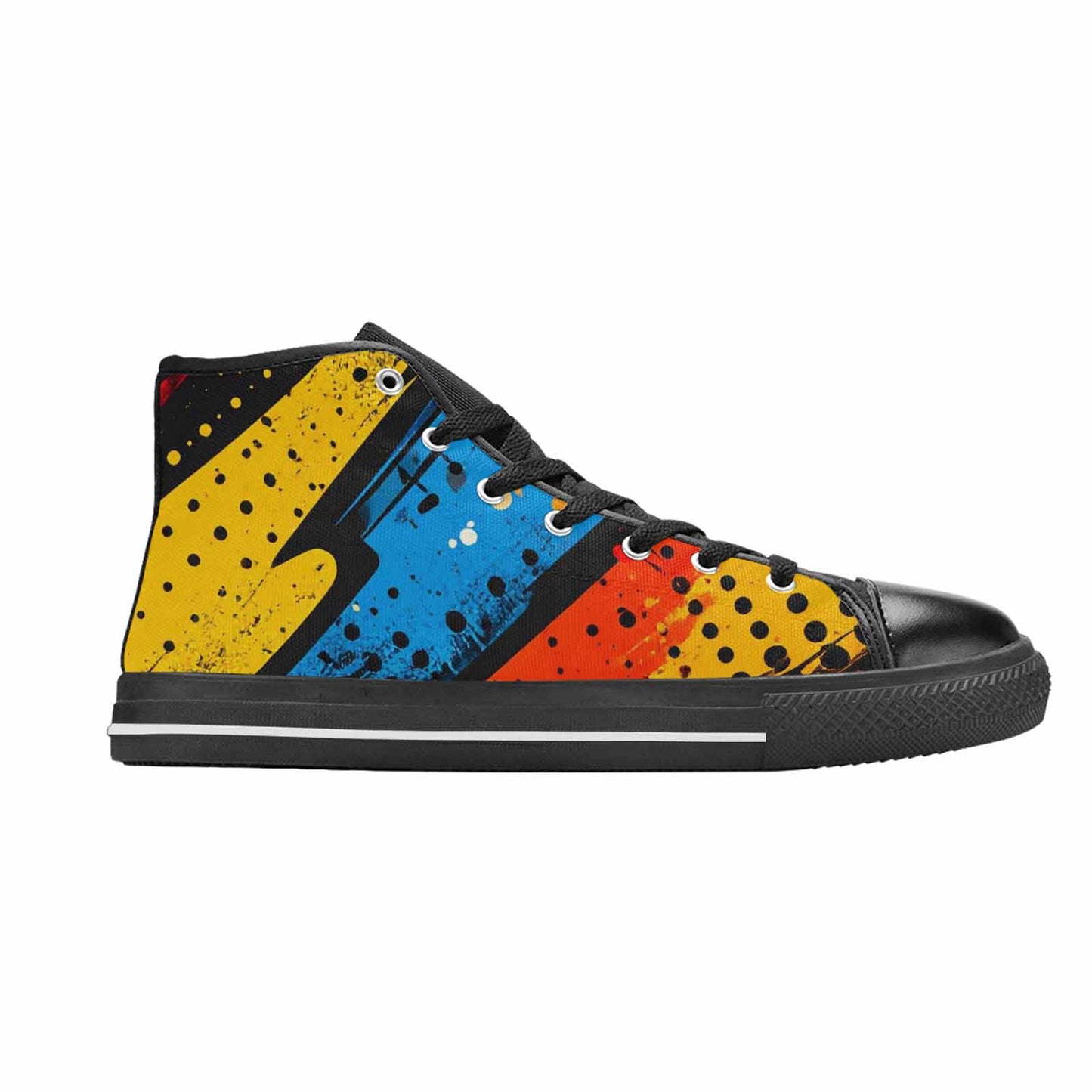 MEN'S Comic Book Halftone High Top Canvas Neon Fantasy Sneakers