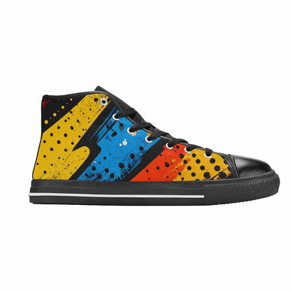 MEN'S Comic Book Halftone High Top Canvas Neon Fantasy Sneakers