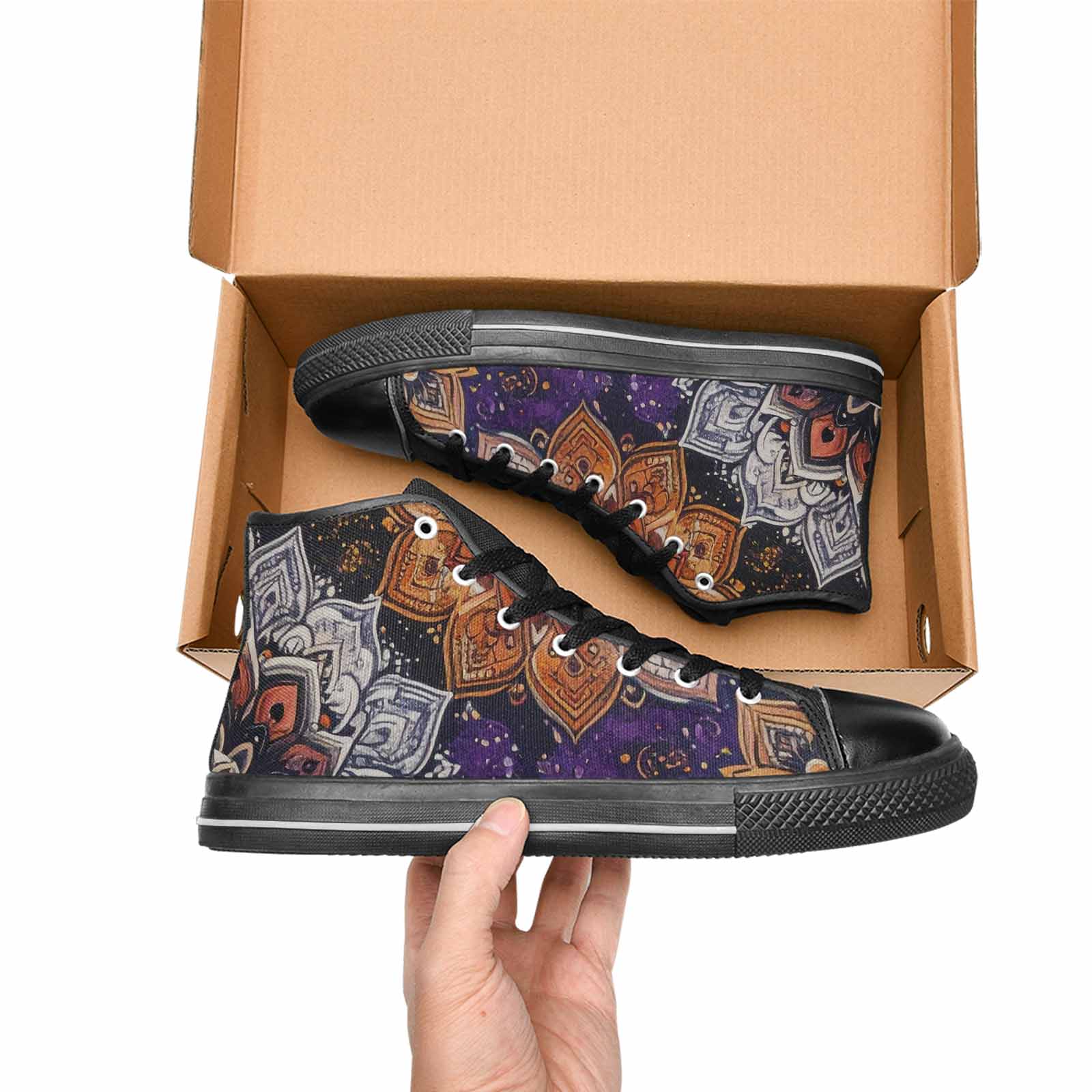 MEN'S Mandala High Top Canvas Y2K Shoes