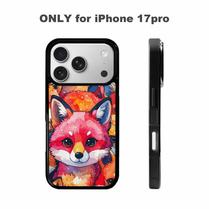 iPhone 17 Pro Case — Watercolor Kawaii Fox Faces Watercolor Abstract, Custom Designed Case Cover