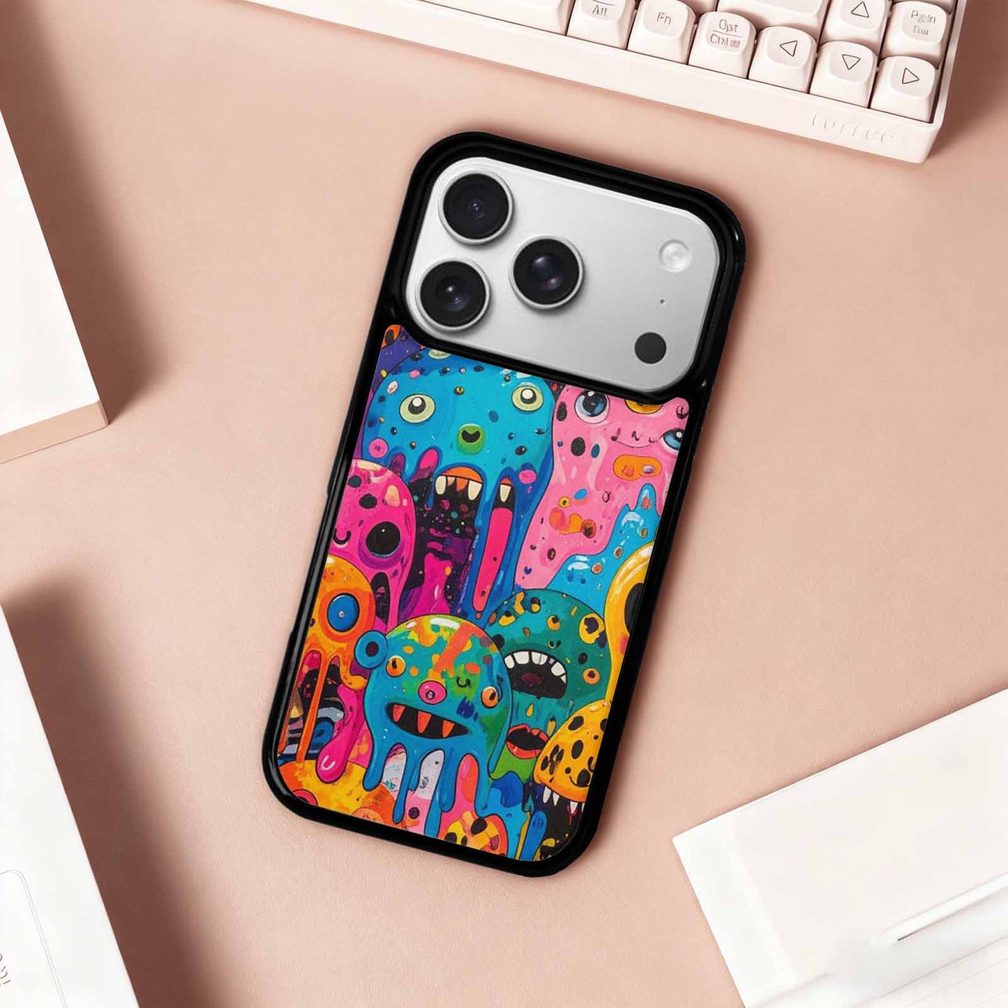iPhone 17 Pro Case — Melting Aliens Pattern Hundreds Of Alien, Original Design Phone Case