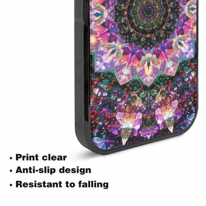 iPhone 15 Plus Case — Crystal Mandala Art Seamless Pattern Vibrant, Custom Phone Case