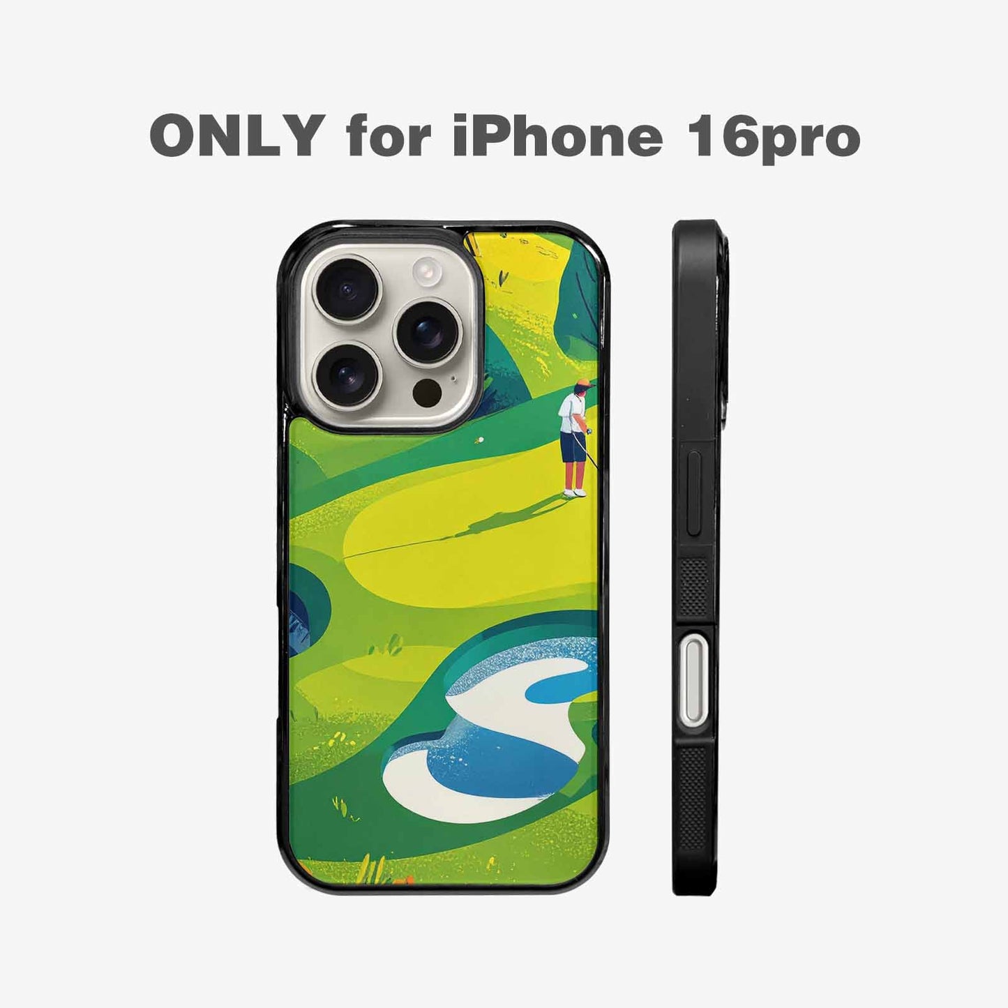 iPhone 16 Pro Case — Golf Cartoon Art Pattern, Custom Phone Case