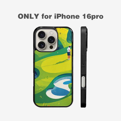 iPhone 16 Pro Case — Golf Cartoon Art Pattern, Custom Phone Case