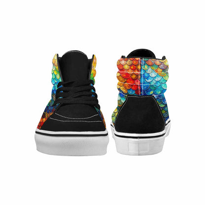 MEN'S Reptile Scale High Top Canvas Cottagecore Sneakers