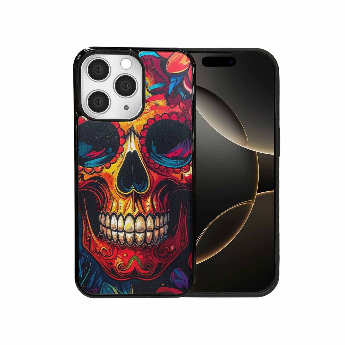 iPhone 15 Pro Max Case — Graffiti Skull Art Seamless Pattern Vibrant, Custom Print Case Cover