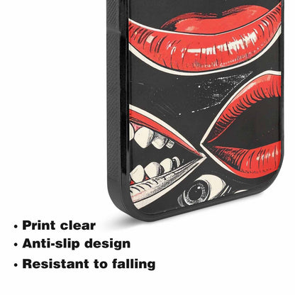 iPhone 15 Plus Case — Googly Cartoon Mouths, Personalized Phone Case