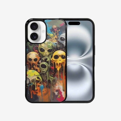 iPhone 16 Case — Aliens Camomelting Aliens Patt, Custom Art Phone Cover