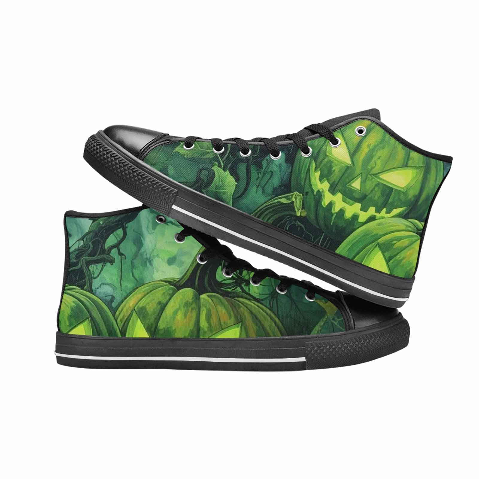 MEN'S Halloween Glowing Jackolantern High Top Canvas Aesthetic Shoes