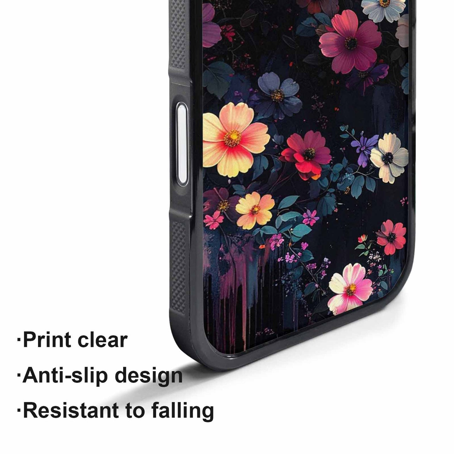 iPhone 17 Pro Case — Shadowy Glitch Floral Pattern Hundreds Floral, Original Design Phone Case