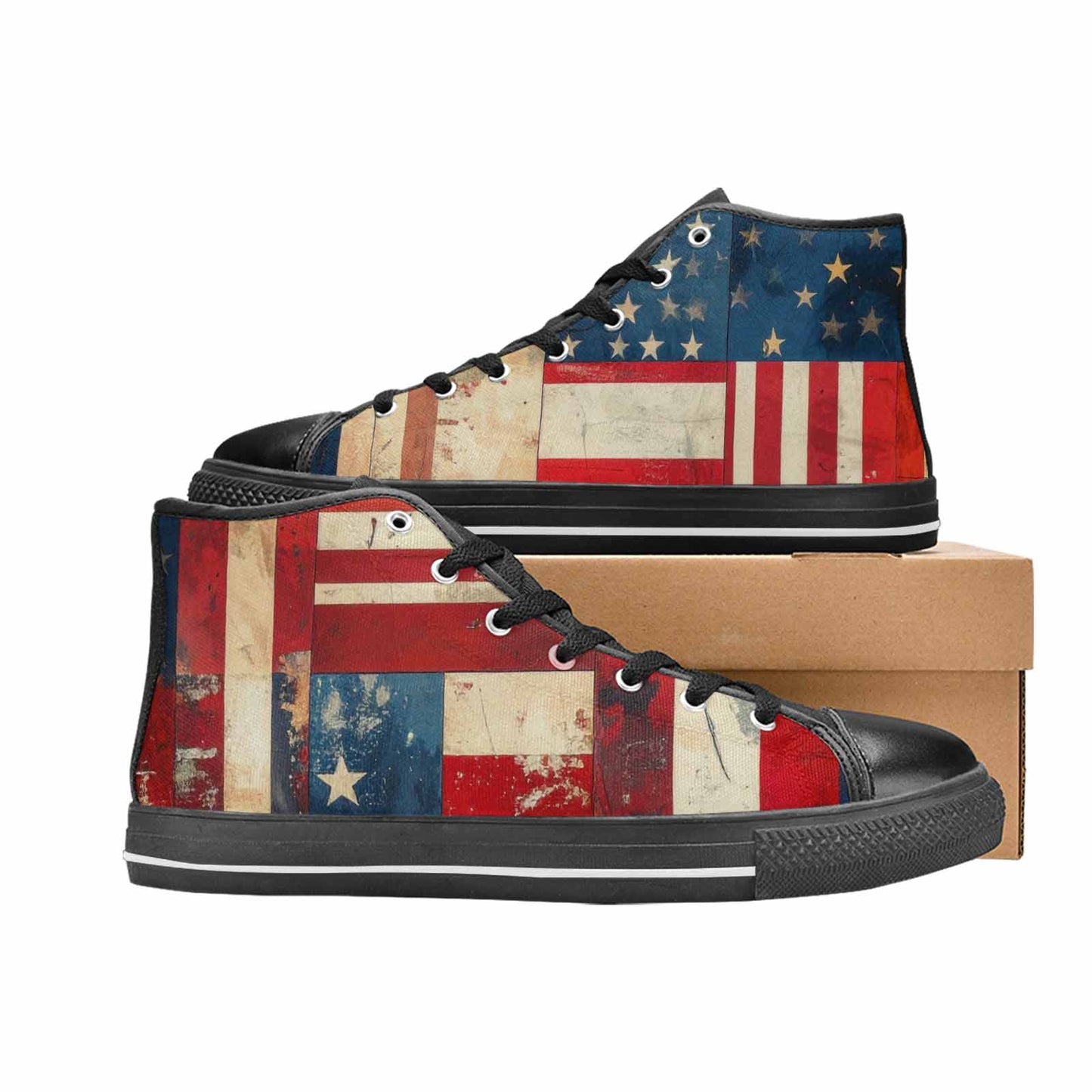 MEN'S American Flag Stars High Top Canvas Dreamcore Custom Shoes