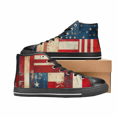 MEN'S American Flag Stars High Top Canvas Dreamcore Custom Shoes