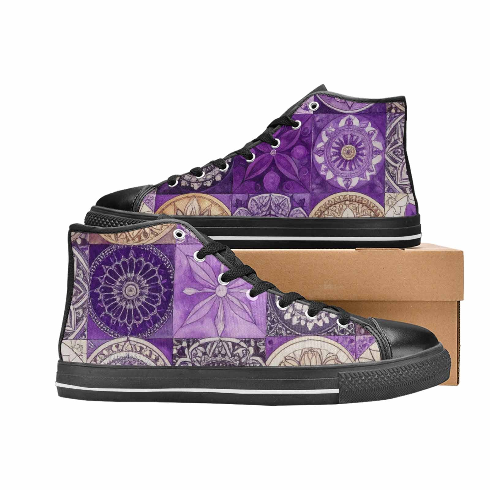 MEN'S Mandala High Top Canvas Aesthetic Custom Shoes