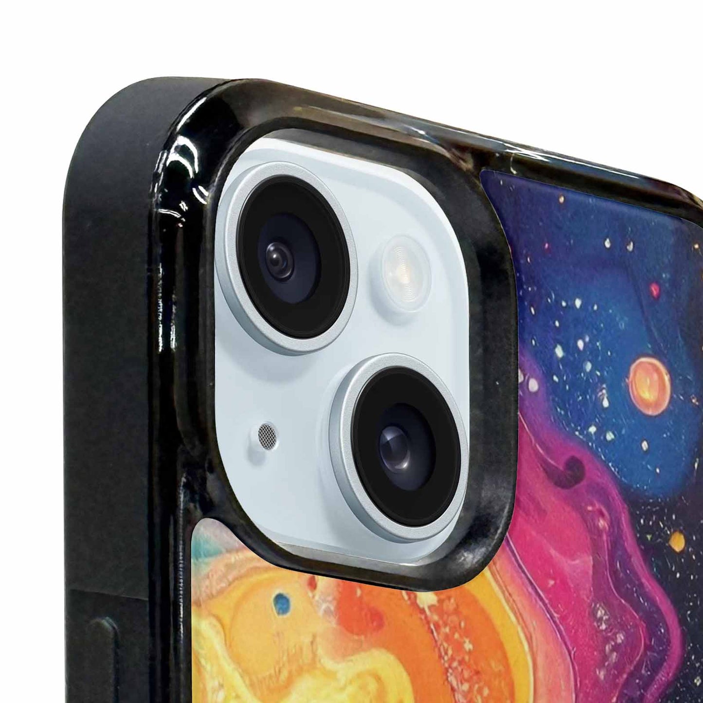 iPhone 15 Plus Case — Galaxy Art Colorful Cosmic Dust Small, Custom Art Phone Cover