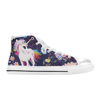 WOMEN'S Unicorns Please 4 High Top Canvas Vibrant Chaos Custom Sneakers