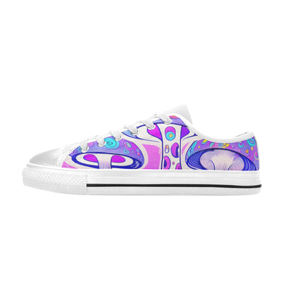 WOMEN'S Magic Mushrooms Art Canvas Vibrant Chaos Sneakers