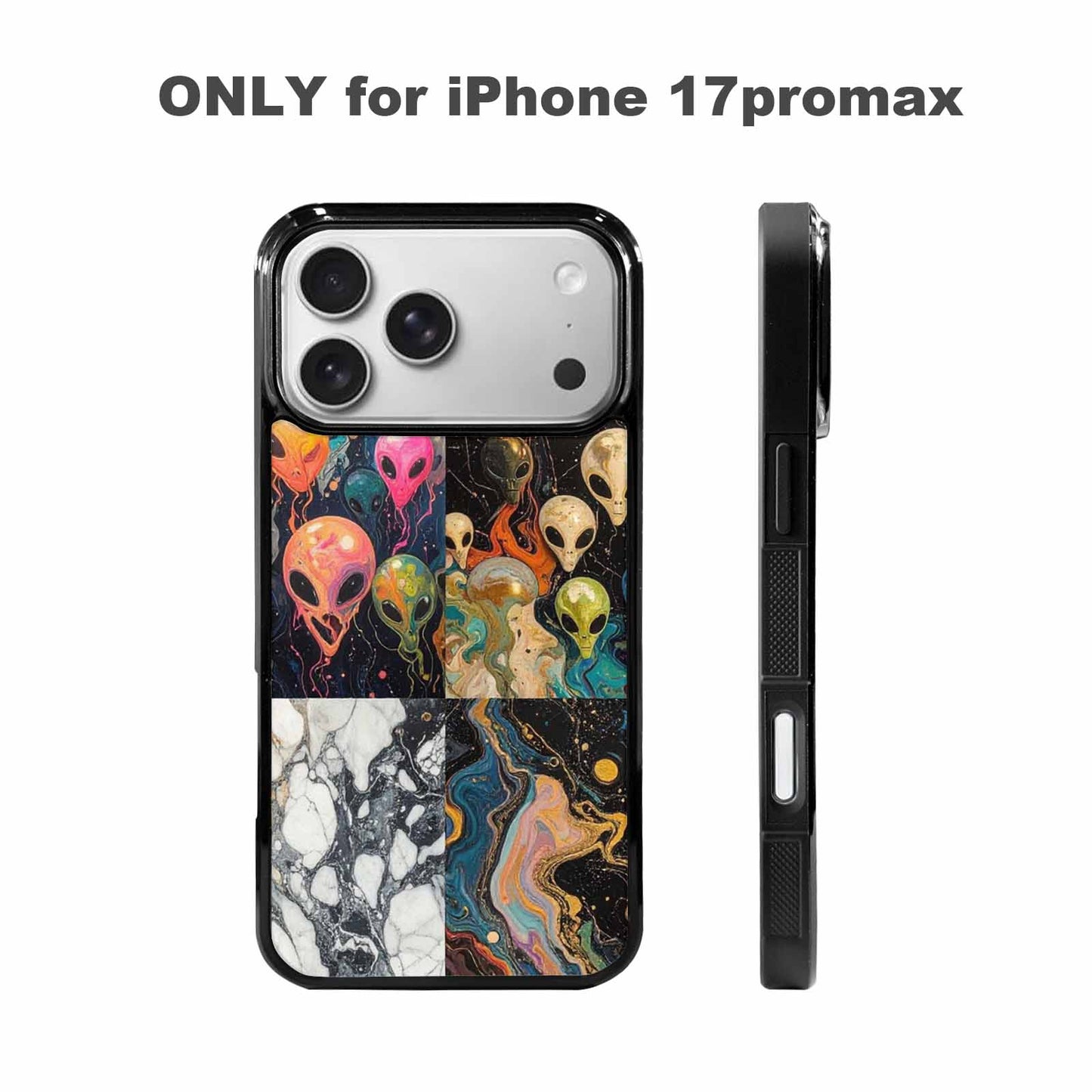iPhone 17 Pro Max Case — Aliens Marblealiens Pattern Alien Scifi, Custom Designed Case Cover