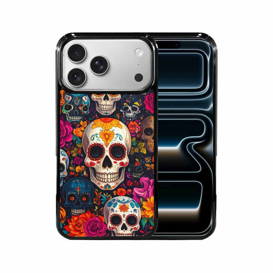 iPhone 17 Pro Max Case — Small Skull Pattern, Randomly Gothic Skulls, Custom Printed Phone Case