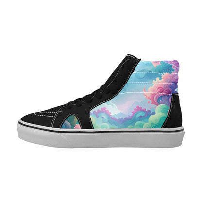 WOMEN'S Surrealist Dreamscape High Top Canvas Neon Fantasy Sneakers