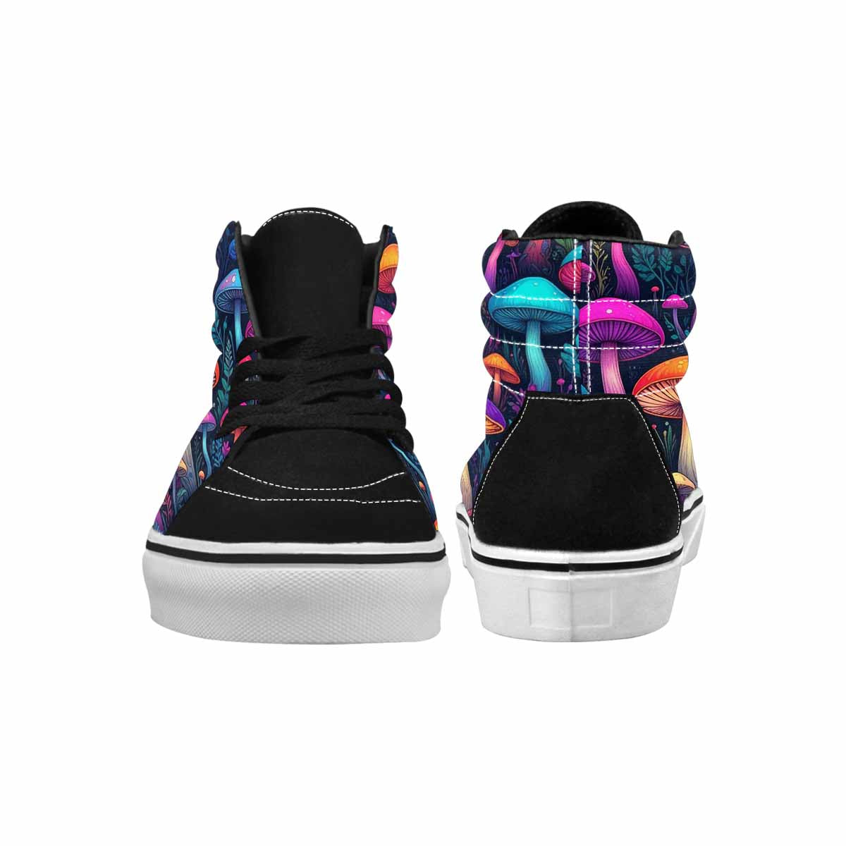 WOMEN'S Psychedelic Mushroom High Top Canvas Vibrant Chaos Shoes