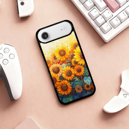 iPhone 17 Air Case — Full Color Vibrant Sunflower Burst Floral, Custom Printed Phone Case