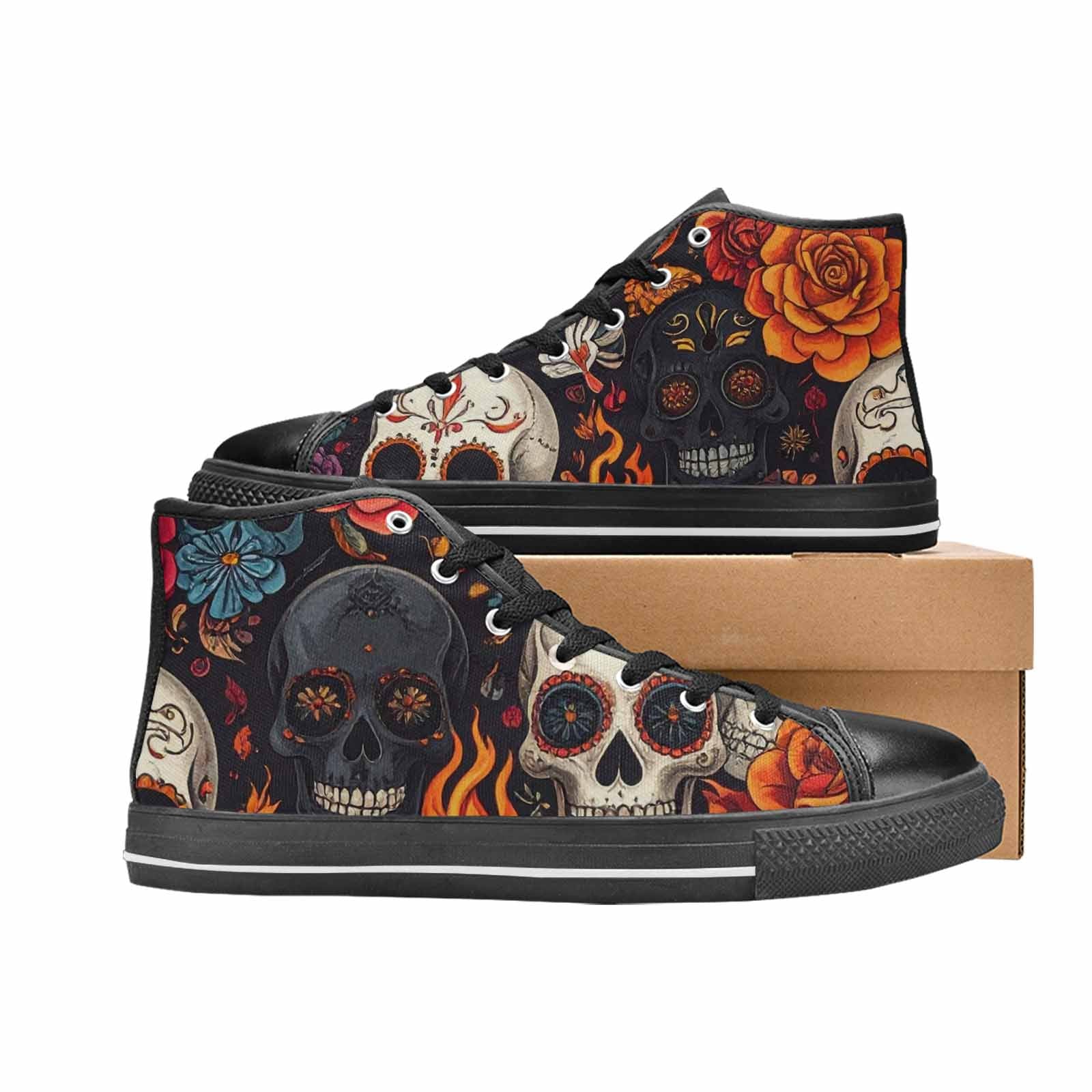MEN'S Skull High Top Canvas Dreamcore Custom Sneakers