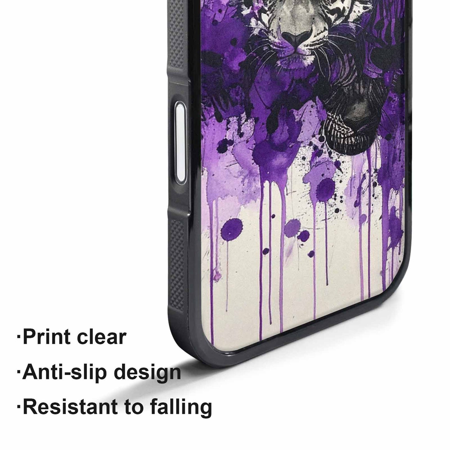 iPhone 17 Air Case — Black Purple Ink Animal Print Animal, Personalized Phone Case