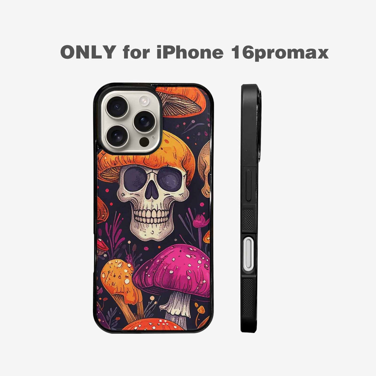 iPhone 16 Pro Max Case — Mushroom Skulls Custom, Custom Made Phone Cover