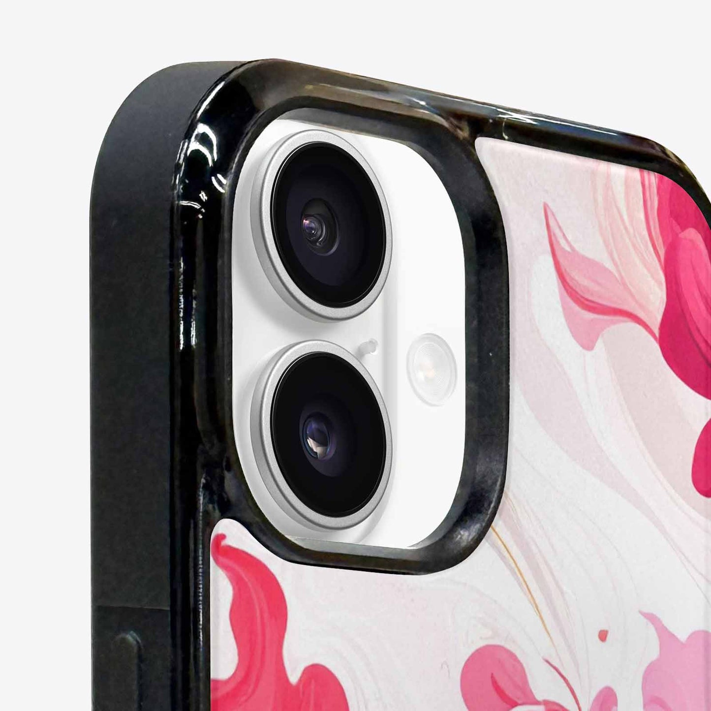 iPhone 16 Plus Case — Marble Floral Custom Personalized Phone Cover, Unique Phone Case Design