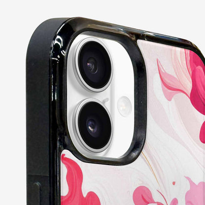 iPhone 16 Plus Case — Marble Floral Custom Personalized Phone Cover, Unique Phone Case Design