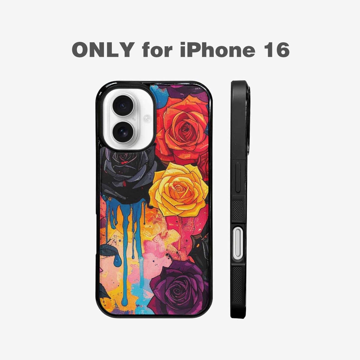 iPhone 16 Case — Gothic Rose Gothic Roses Pattern Hundreds, Customized Protective Case