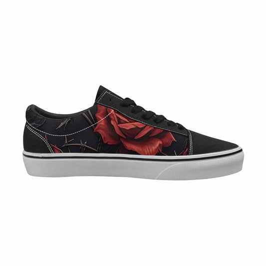 MEN'S Black Gothic Rose Canvas Lace-Up Dreamcore Custom Sneakers