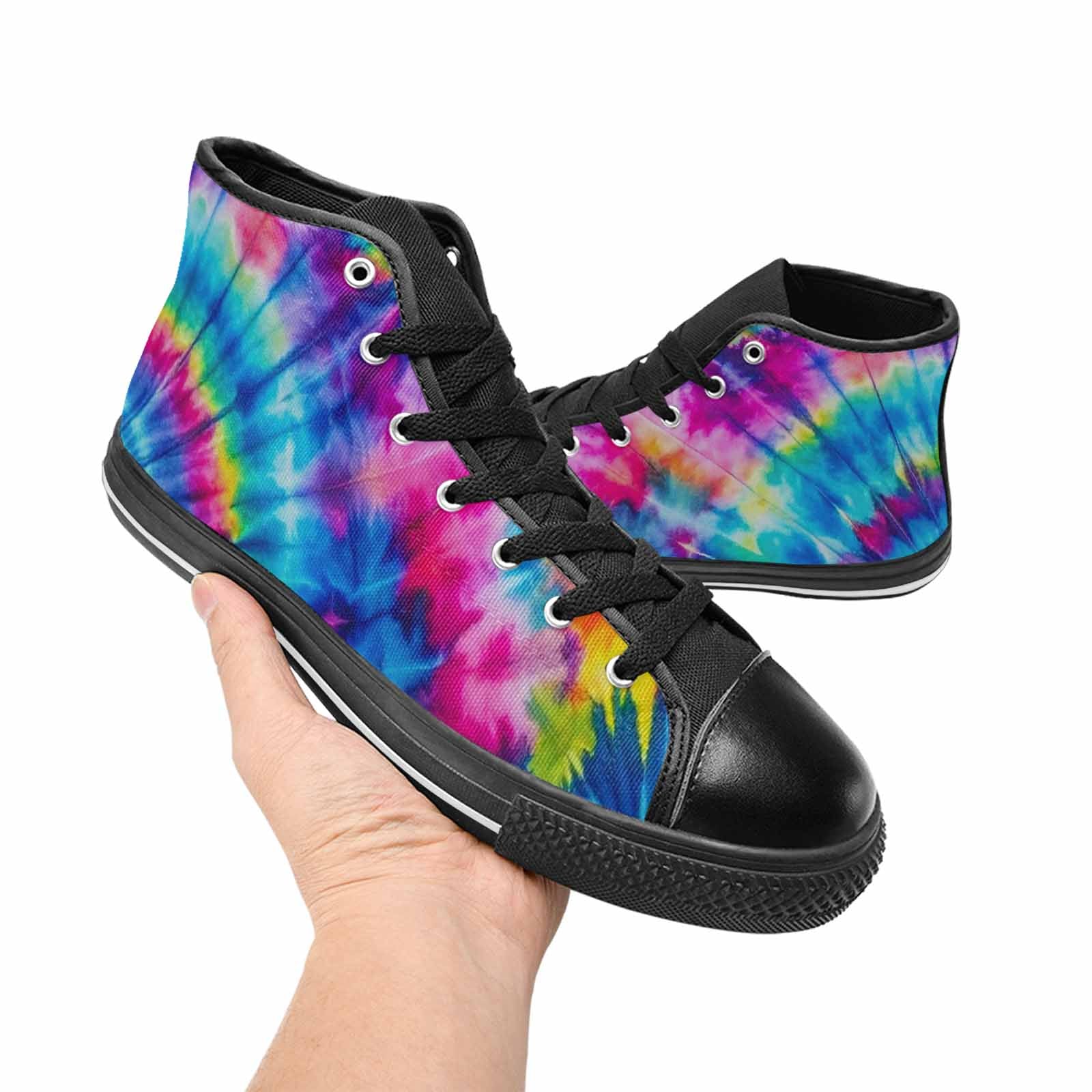 WOMEN'S Tie Dye Acid Wash Color High Top Canvas Dreamcore Custom Sneakers