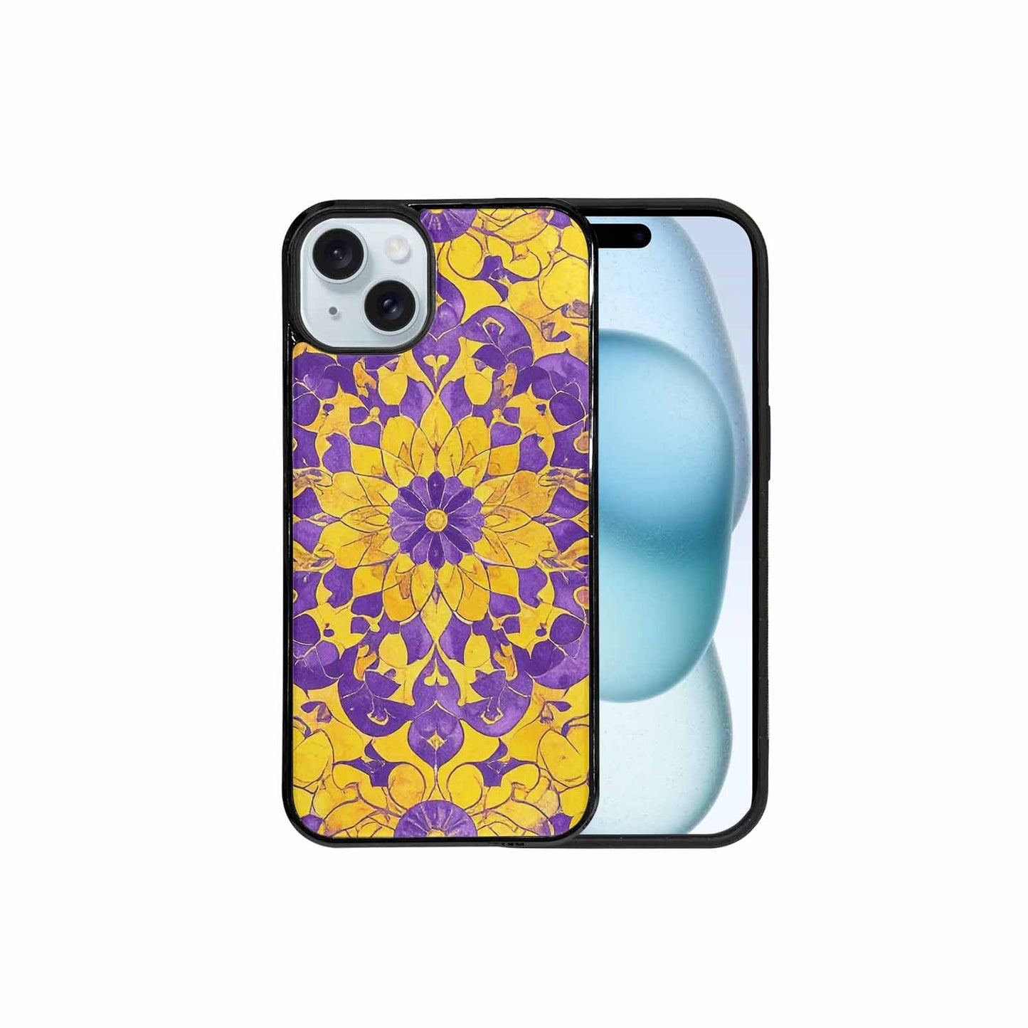 iPhone 15 Plus Case — Intersex Flag Color Theme Small Rainbow, Customized Protective Case