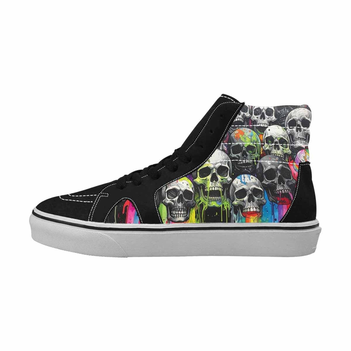 MEN'S Rainbow From Skull S High Top Canvas Wallpaper Art Sneakers