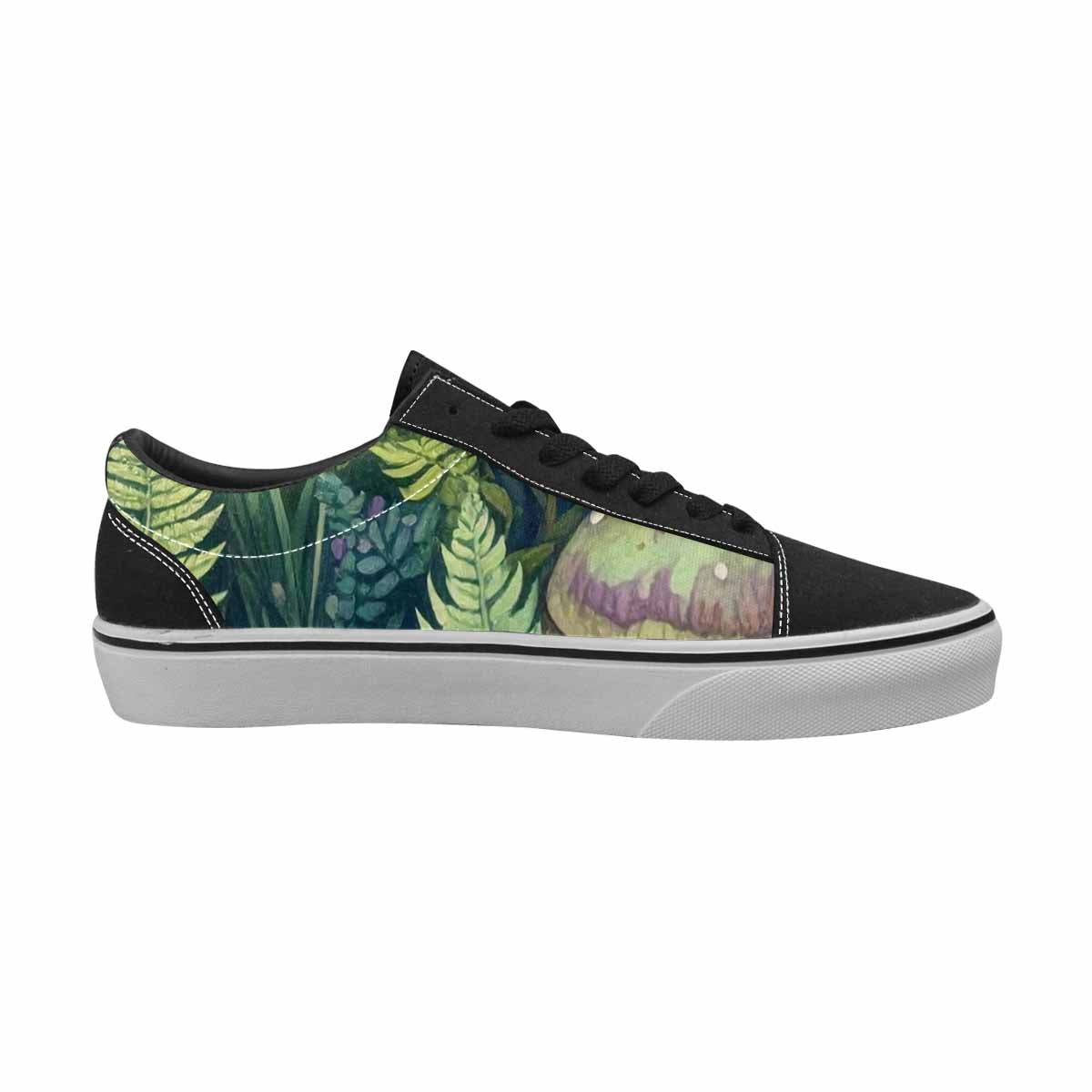 WOMEN'S Mushrooms  Botanical Mushrooms Lace-Up Canvas Vibrant Chaos Custom Sneakers