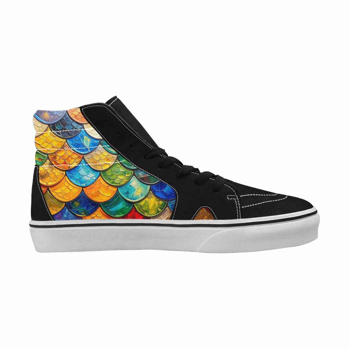 MEN'S Reptile Scale High Top Canvas Melting Art Custom Sneakers