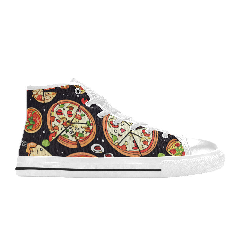 WOMEN'S Planet Chill Pizza High Top Canvas Vibrant Chaos Sneakers