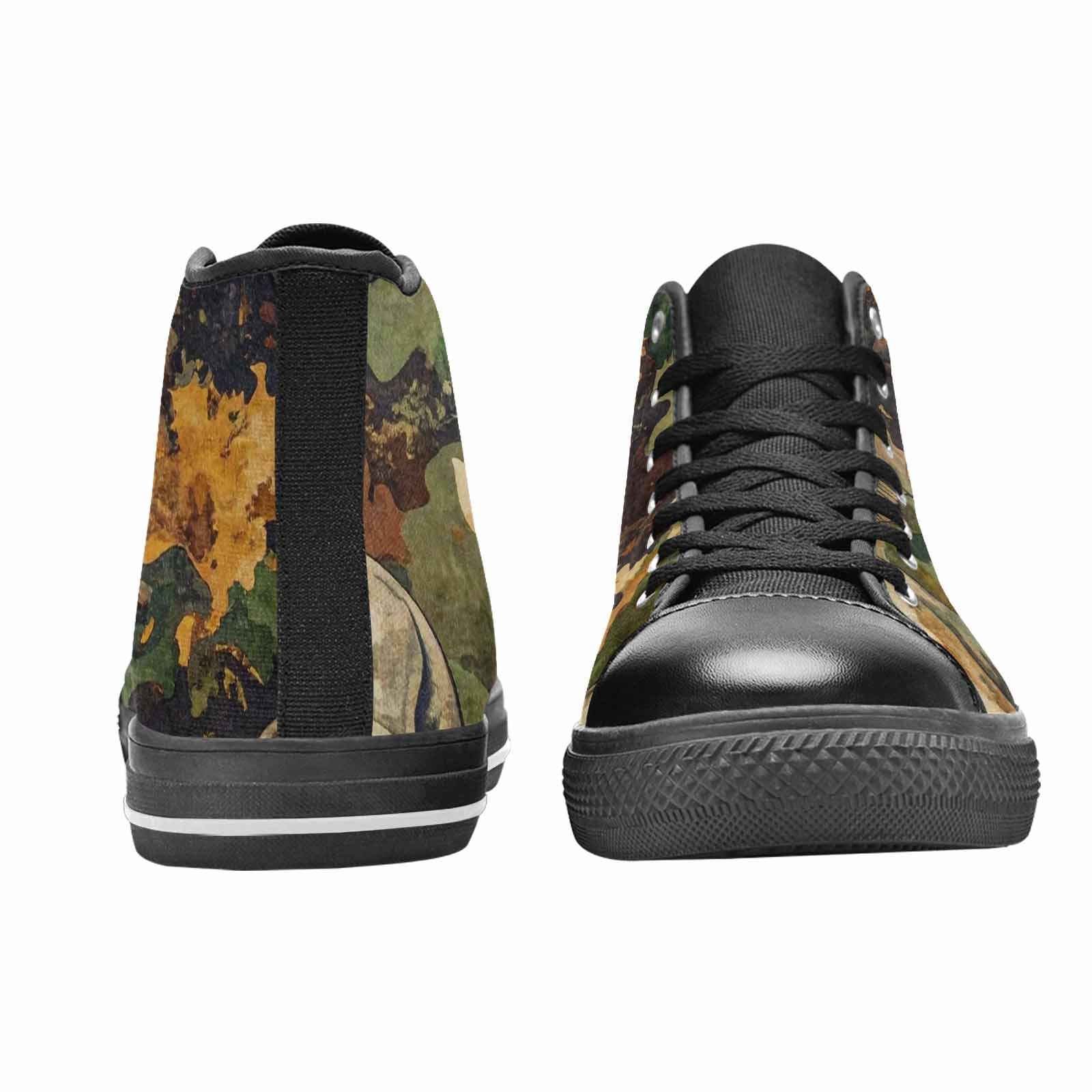 WOMEN'S Military Camo Skull High Top Canvas Dark Academia Sneakers