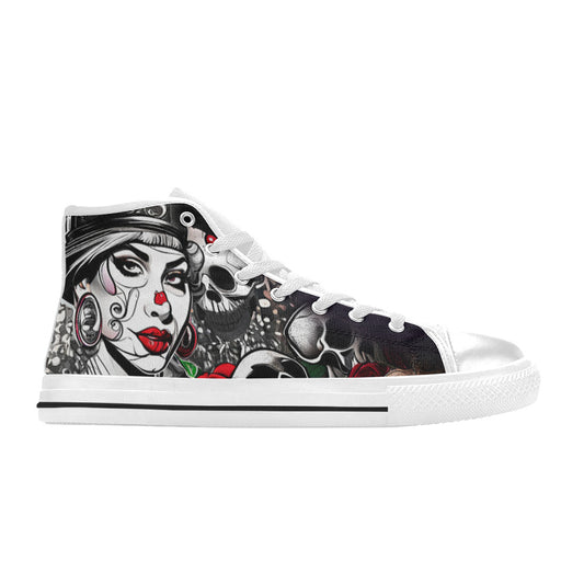 MEN'S Clown Woman Men’S High Top Canvas Surreal Custom Sneakers
