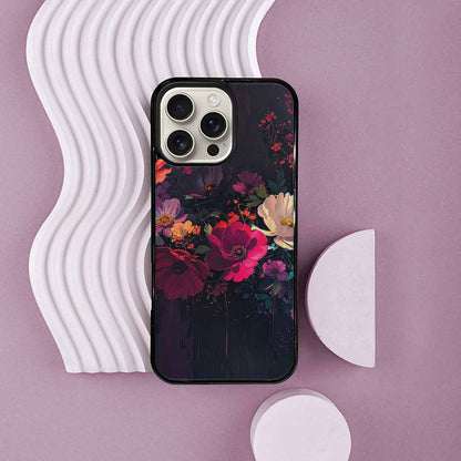 iPhone 16 Pro Max Case — Shadowy Glitch Floral Pattern Hundreds Of, Custom Phone Case