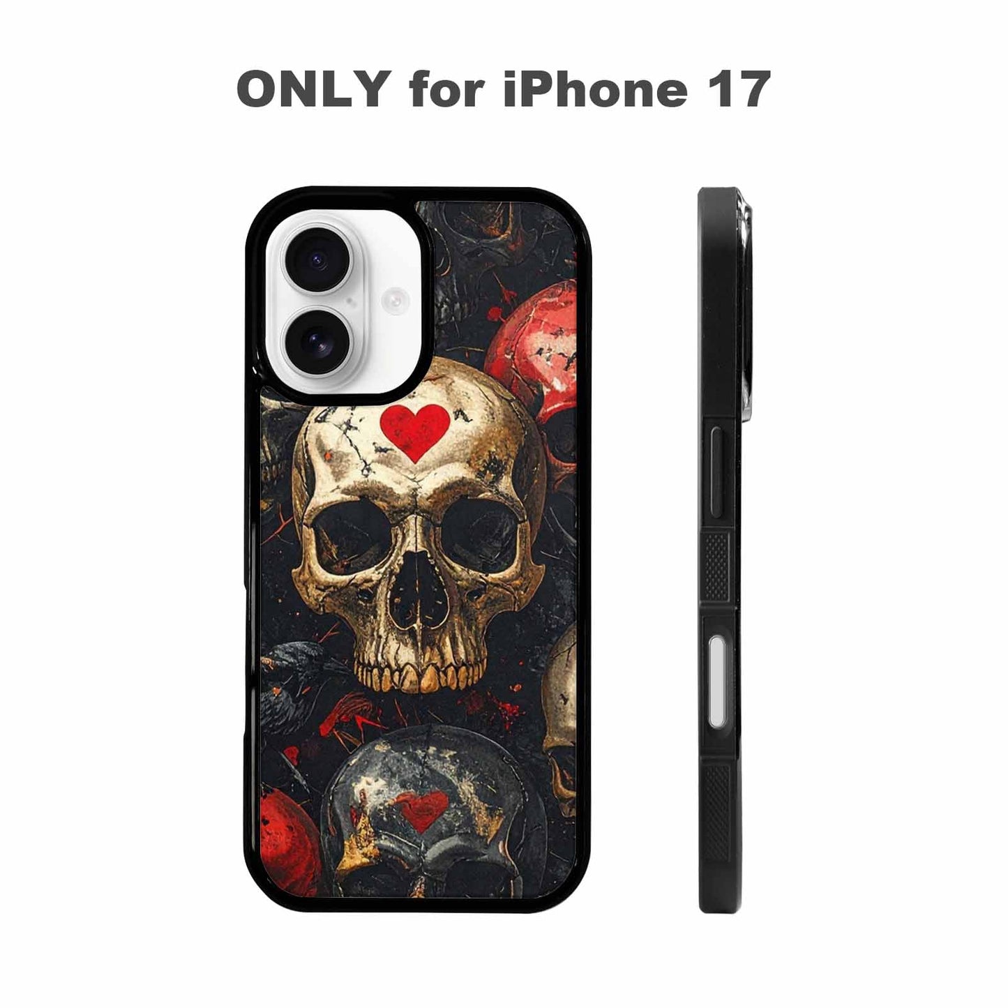 iPhone 17 Case — Skull Dark Art Gothic Print Gothic, Custom Made Phone Cover
