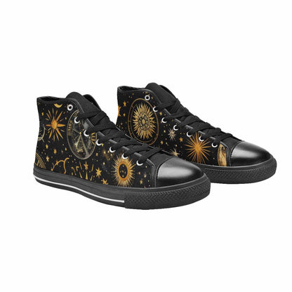 WOMEN'S Zodiac Constellation Star High Top Canvas Surreal Custom Sneakers