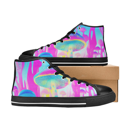 WOMEN'S Cc Mushroom Art High Top Canvas Cottagecore Sneakers