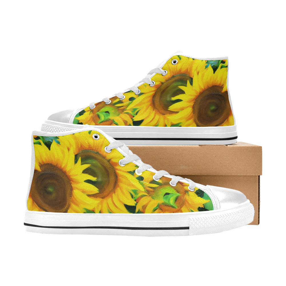 MEN'S Sunflowers Art Men’S High Top Canvas Vivid Custom Sneakers