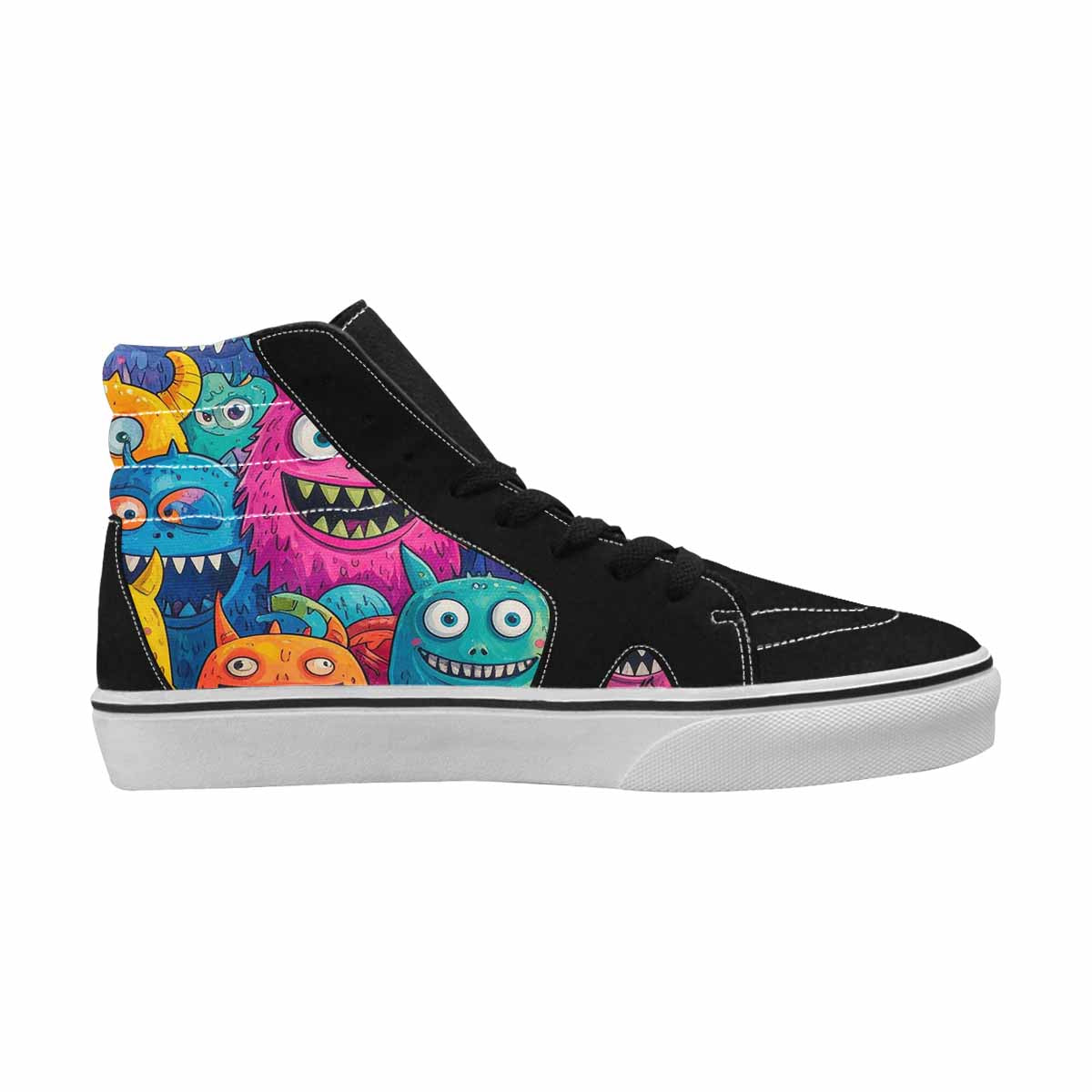 MEN'S Goofy Cartoon Monster High Top Canvas Vibrant Chaos Custom Sneakers
