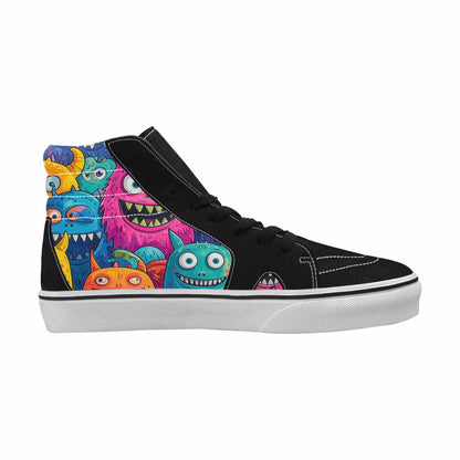 MEN'S Goofy Cartoon Monster High Top Canvas Vibrant Chaos Custom Sneakers