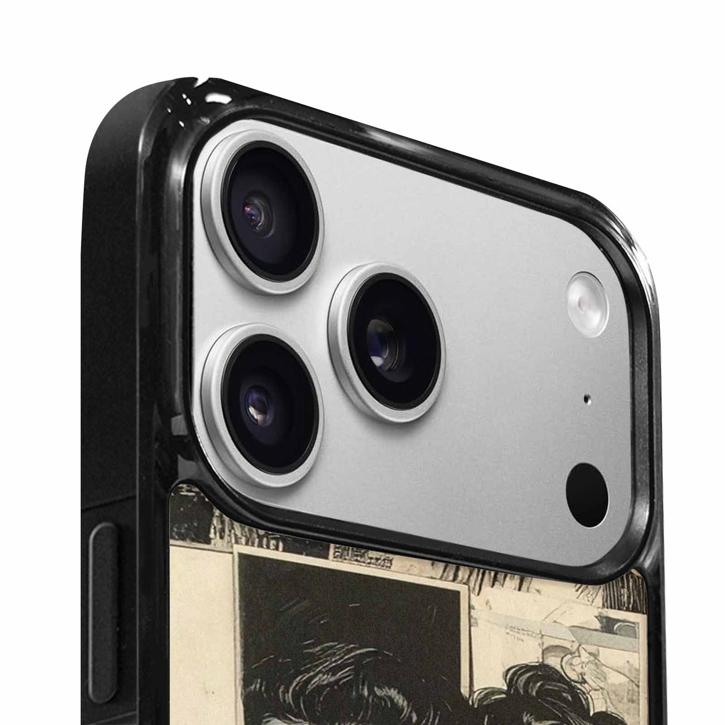 iPhone 17 Pro Max Case — Black And White Solid Retro Vintage, Custom Phone Case